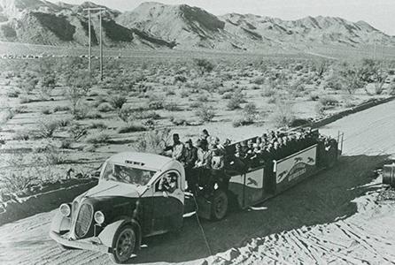 Early Greyhound bus travelling